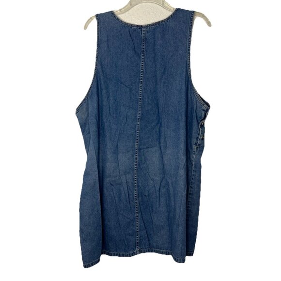 Lindsey Michele Denim Dress Jumper Sz 3 X Patriotic Side Buttons - Picture 5 of 9